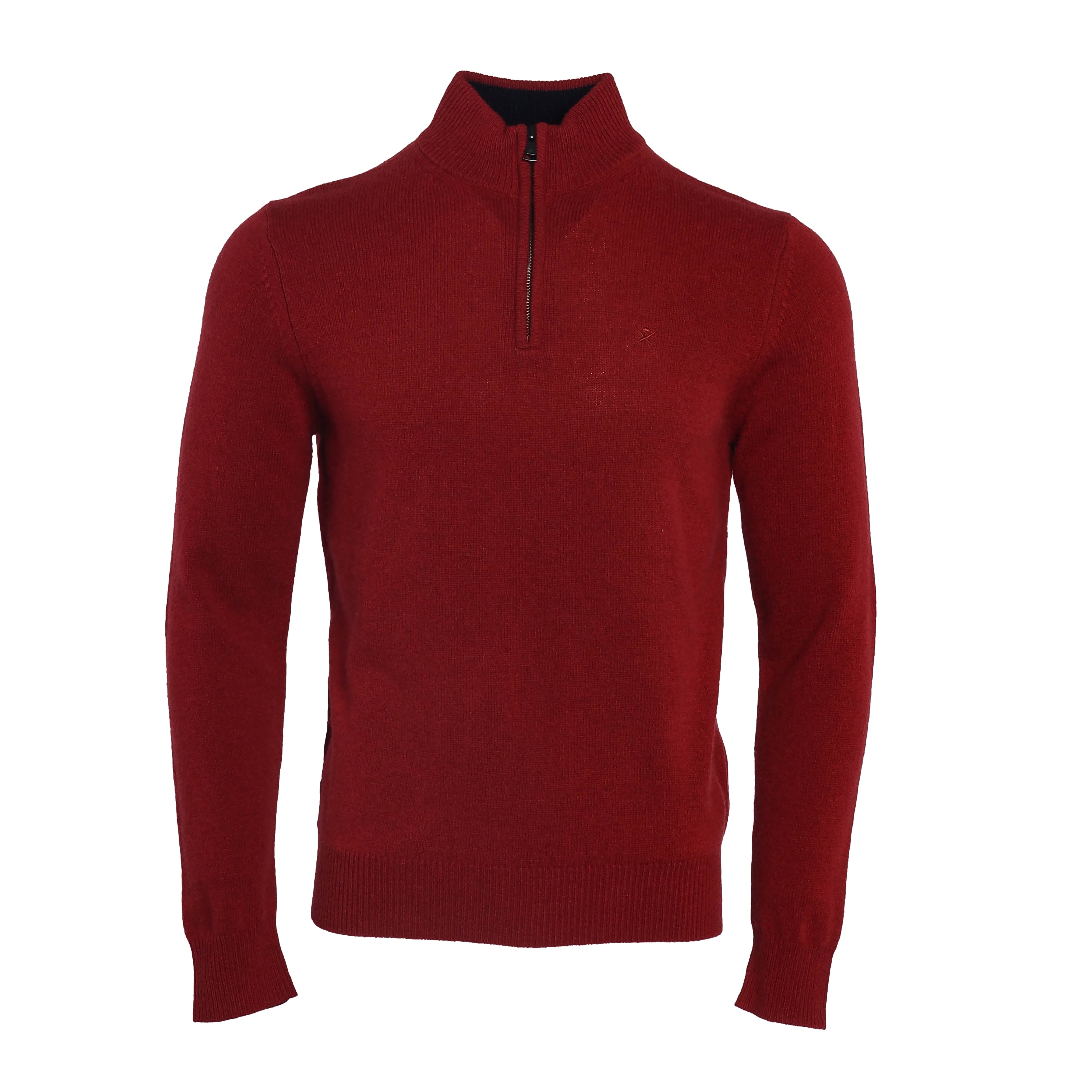 Hackett London Top Sweater Knit Zip Up Wool Red Size S HM702877