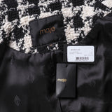 Maje Women's White Houndstooth Jacket Size 40 FR 12 UK 8 US MFPVE00384