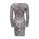 Maje Kurzes Damenkleid aus silbernem Samt mit Pailletten, Größe 38 (FR 10, UK 6, US MFPRO02729)
