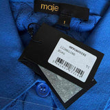 Maje  Strick -Kleid für Damen aus Viskosemischung mit Kragen, blau, Größe 36 FR, 8 UK, 4 US, MFPCA00292