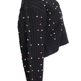 Sandro Women's Black Beaded Wool Cardigan Size 40 FR 12 UK 8 US SFPCA00671