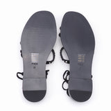 Maje Schwarze Sandalen für Damen mit Strasssteinen und flachem Riemen, Größe 37 (EU), 4 (UK), 6,5 (US) – MFACH00417