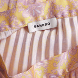 Sandro Paris Mehrfarbiger, plissierter langer Rock für Damen, Größe 34 XS, Art.-Nr. SFPJU00644