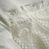 Sandro Paris Women's White Embroidered Cotton Blouse Size 3 L 12 E11578H