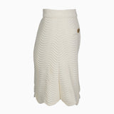 Sandro Women's Ecru Knitted Short Skirt Size 42 FR 14 UK 10 US SFPJU00796