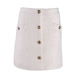 Sandro Women's White Wool Blend Short Skirt Size 36 FR 8 UK 4 US SFPJU00996