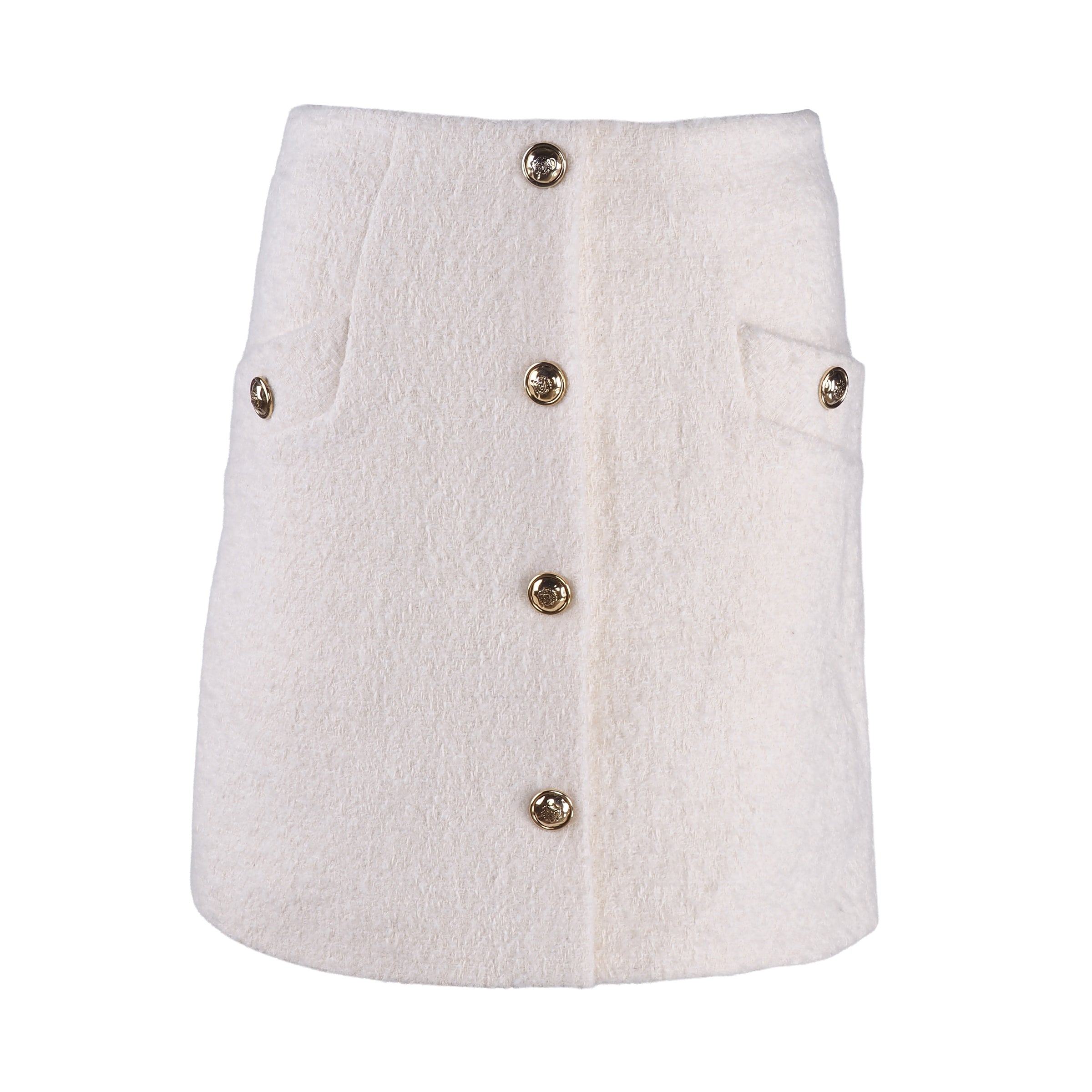 Sandro Women's White Wool Blend Short Skirt Size 36 FR 8 UK 4 US SFPJU00996