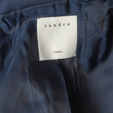 Sandro Paris Men's Blue 100% Virgin Wool Suit Jacket Size 48 FR 38 UK SHPVE00358