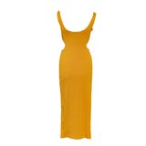 Sandro Women's Orange Rib Knit Midi Dress Size 40 FR 12 UK 8 US SFPRO02377