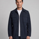 Sandro Men's Navy Removable Hood 100% Cotton Jacket Size S M9757S