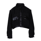 Maje Women's Black Vinyl Tweed Jacket Size 40 FR 12 US 8 US MFPVE00412