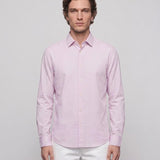 Sandro Men's Pink Long Sleeve Plain Shirt Size S SHPCM00113