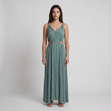 Maje Women's Green Cutout Sleeveless Long Dress Size 40 FR 12 UK 8 US MFPRO02968