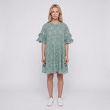 Maje Women's Green Embroidered Cotton Short Dress Size 40FR 12 UK 8US MFPRO02288