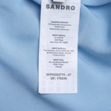 Sandro Paris Women's Blue V-Neck Linen Short Dress Size 34 FR 6UK 2US SFPRO02775