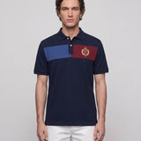 Hackett London Men's Navy Embroidered Crest Logo Polo Shirt Size XL HM563083
