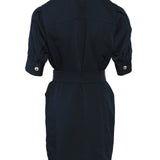 Sandro Women's Navy Belted Short Dress Size 40 FR 12 UK 8 US SFPRO00988
