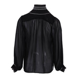 Sandro Women's Black Long Sleeve Blouse Size 34 FR 6 UK 2 US SFPTO00542