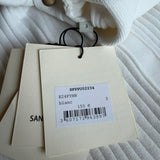 Sandro Women's White Knit Short Sleeve Cropped Top Size 40FR 12UK 8US SFPPU02234