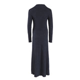 Sandro Women's Grey Knit Cashmere Blend Long Dress 40 FR 12 UK 8 US SFPRO02583