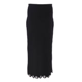 Sandro Paris Women's Black Knit Long Skirt Size 40 FR 12 UK 8 US SFPJU01085