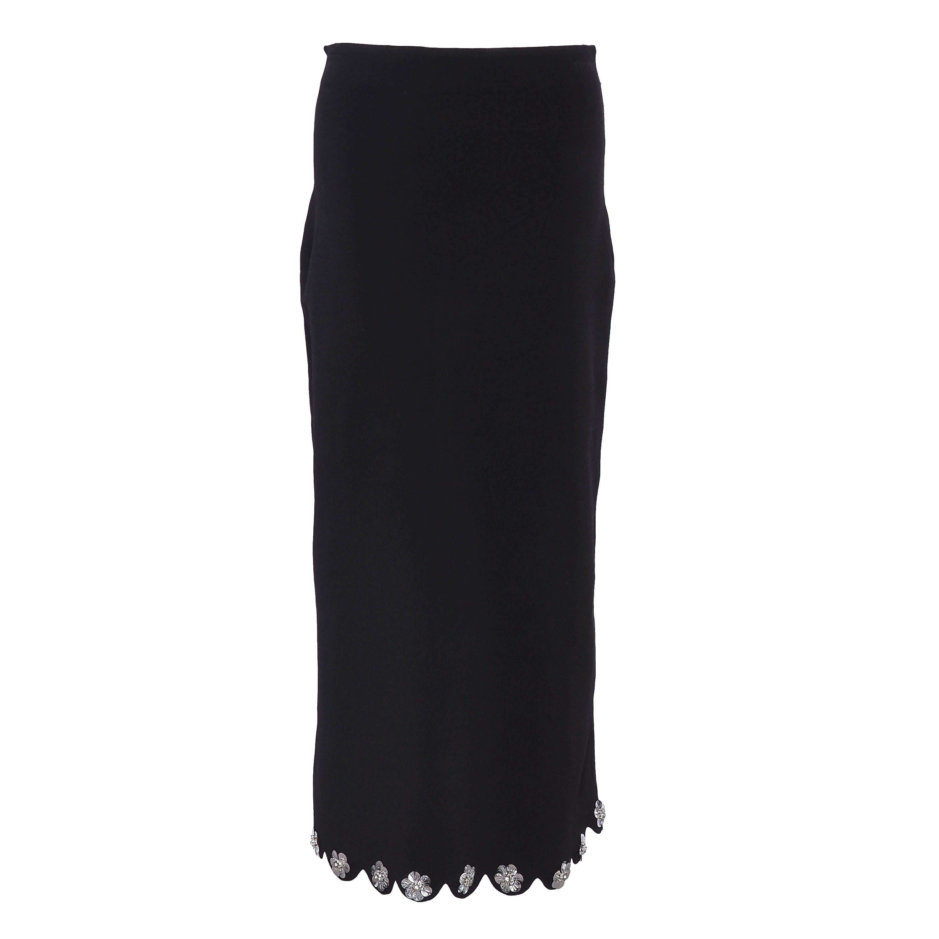 Sandro Paris Women's Black Knit Long Skirt Size 40 FR 12 UK 8 US SFPJU01085