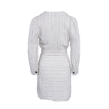 Sandro Paris Women's White Linen Blend Dress Size 36 FR 8 UK 4 US SFPRO01135