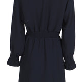 Sandro Women's Navy Smocked Short Dress Size 38 FR 10 UK 6 US SFPRO01491