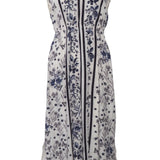 Sandro Damenkleid mit Blumenmuster und blauer Spitzenverzierung, Größe 36 FR, 8 UK, 4 US, R20639E