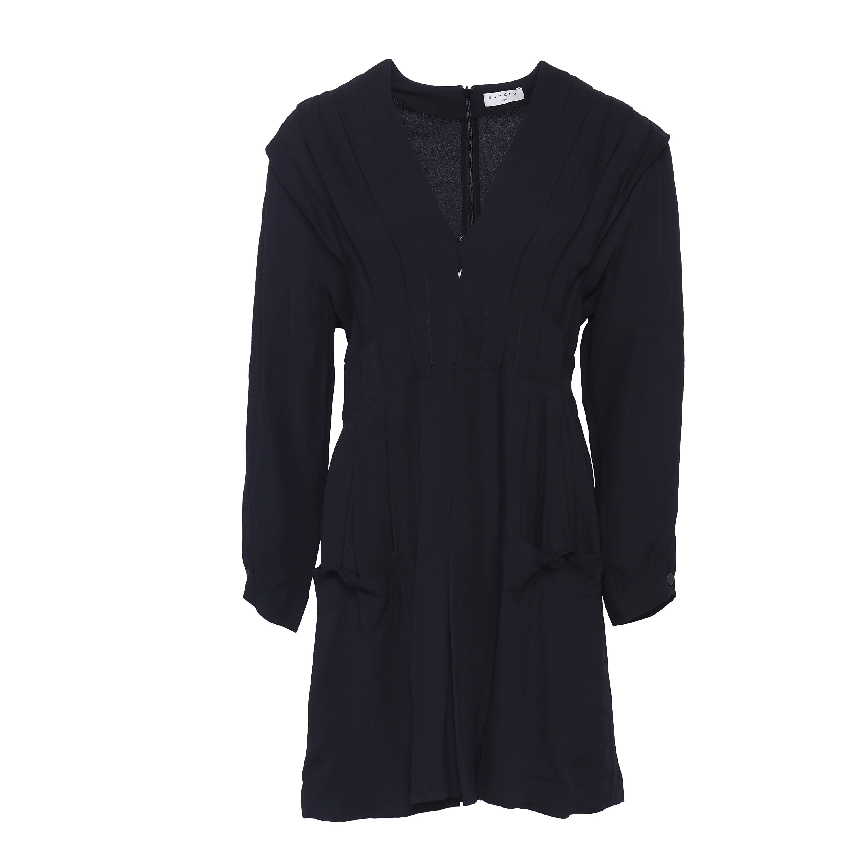 Sandro Women's Black A-Line Dress Size 38 FR 10 UK 6 US R20453E