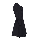 Sandro Damenkleid, schwarz, mit quadratischem Ausschnitt, „ Strick “, kurz, Größe 34 FR, 6 UK, 2 US, SFPRO01223