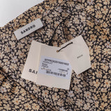 Sandro Damenkleid, beige, mit Blumenmuster, 100 % Seide , Größe 36 (FR), 8 (UK), 4 (US), SFPRO02515