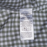 Hackett London Herren-Langarm-Shirt aus grünem Gingham-Stoff „ Baumwolle “ Bluse Hemdbluse , Größe S, HM308859