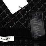 Sandro Paris Kurzer Rock aus schwarzer Wollmischung für Damen, Größe 38 M 10 SFPJU00994
