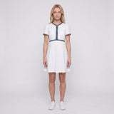 Sandro Women's White Short Sleeve V-Neck Dress Size 34FR 6UK 2US SFPRO01160