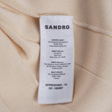Sandro Women's Beige Knit Beaded Long Dress Size 42 FR 14 UK 10 US SFPRO03404