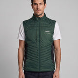 Hackett London x Aston Martin Men's Green Logo Moto Racer Gilet Size L HM402789