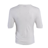 Sandro Men's Ecru Knit Short Sleeve Viscose T-Shirt Size S SHPTR00152