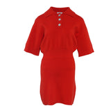 Sandro Women's Red Short Knitted Polo Dress Size 34 FR 6 UK 2 US SFPRO02588