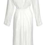 Sandro Women's White V-Neck Long Sleeve Dress Size 36 FR 8 UK 4 US SFPRO02909