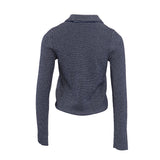 Sandro Damen-Strickpullover mit Kragen, marineblau, „ Strickjacke “, Größe 36 (FR), 8 (UK), 4 (US), Artikelnummer SFPCA00575