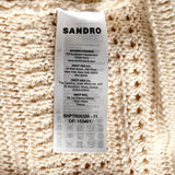 Sandro Men's Ecru Open Work Knit 100% Cotton Sweater Size S SHPTR00359
