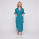 Sandro Women's Blue Linen Blend Midi Dress Size 34 FR 6 UK 2 US SFPRO02853