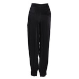Sandro Women's Black Viscose Satin Trousers Size 40 FR 12 UK 8 US SFPPA01002