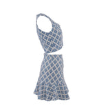 Sandro Paris Women's Blue Cotton Top And Skirt Set Size 36 S 8 SFPTO00526
