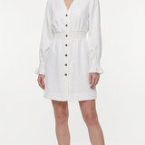 Sandro Women's White Smocked Short Dress Size 38 FR 10 UK 6 US SFPRO02388