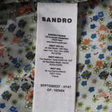Sandro Women's Green Floral 100% SIlk Blouse Size 36 FR 8 UK 4 US SFPTO00537