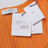 Sandro Paris Women's Orange Short Sleeve Knit Short Dress Size 40 L SFPRO00960