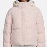 Maje Women's Ecru High Neck Faux Fur Jacket Size 34 FR 6 UK 2 US MFPOU00961