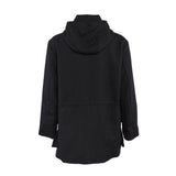 Sandro Men's Black Wool Blend Technical Fabric Hooded Parka Size M SHPMA00333